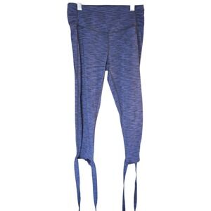Manduka Womens S Flux Yoga‎ Legging Capri Navy Blue Hem Ties Contour Waist Dance